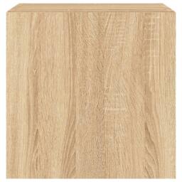 Berkfield Home TV Wall Cabinet with LED Lights Sonoma Oak 40.5x35x40 cm in Light Brown - thumbnail 9