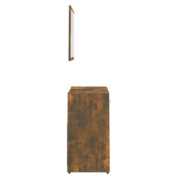 Berkfield Home Bathroom Furniture Set Smoked Oak Engineered Wood in Brown - thumbnail 7