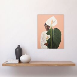 "Artery8 Wall Art Print We Come in Peace Lily African Woman Portrait Poster Picture in Pink - Size: W18"" x H24""" - thumbnail 4