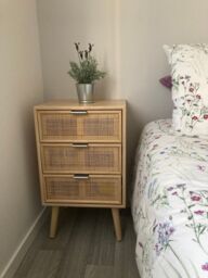 Nordlys Scandinavian Wooden 3-Drawer Wicker Cane Dresser in Brown - thumbnail 7