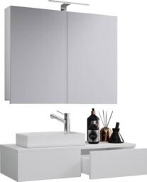 VCM 3tlg washroom washbasin Gudas cabinet in White - thumbnail 6