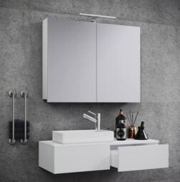 VCM 3tlg washroom washbasin Gudas cabinet in White - thumbnail 3