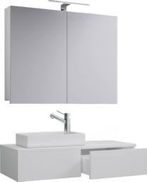 VCM 3tlg washroom washbasin Gudas cabinet in White - thumbnail 2