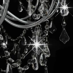 Berkfield Home Beautiful Chandelier with Beads Silver 12 x E14 Bulbs - thumbnail 7