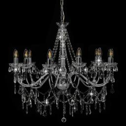 Berkfield Home Beautiful Chandelier with Beads Silver 12 x E14 Bulbs - thumbnail 4