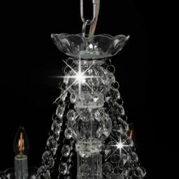 Berkfield Home Beautiful Chandelier with Beads Silver 12 x E14 Bulbs - thumbnail 5