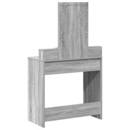 Berkfield Home Makeup Table with LED Lights in Grey Sonoma - 79x41x140 cm - Size: 79 x 41 x 140 cm - thumbnail 7