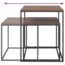 Berkfield Home Coffee Table Set 2 pcs Engineered Wood & Metal in Black - thumbnail 5