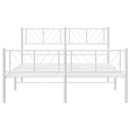 Berkfield Home Metal Bed Frame with Headboard & Footboard White 135x190 cm Double - thumbnail 6
