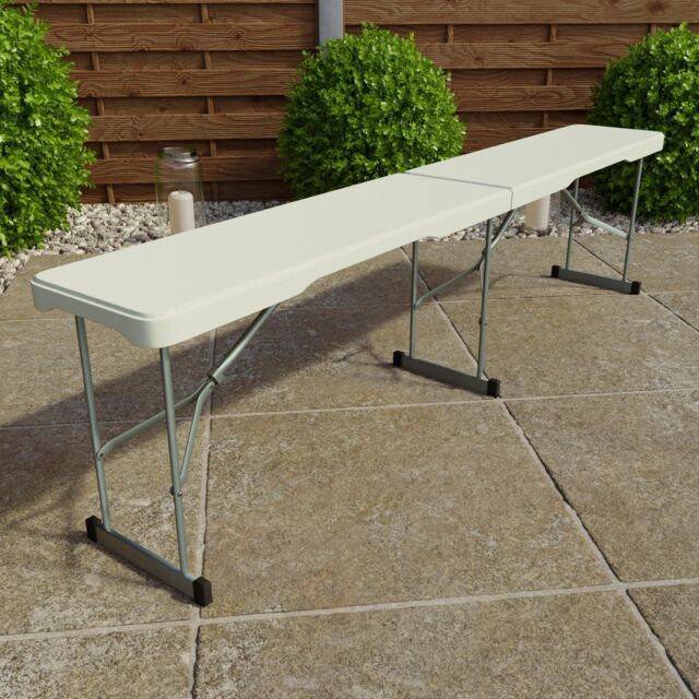 Home Discount Home Vida Folding Bench 6ft Indoor Outdoor 440 x 1800 x 280 mm in White - image 1