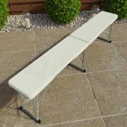 Home Discount Home Vida Folding Bench 6ft Indoor Outdoor 440 x 1800 x 280 mm in White - thumbnail 3
