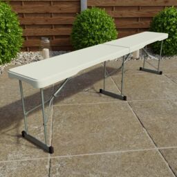 Home Discount Home Vida Folding Bench 6ft Indoor Outdoor 440 x 1800 x 280 mm in White - thumbnail 1