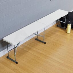 Home Discount Home Vida Folding Bench 6ft Indoor Outdoor 440 x 1800 x 280 mm in White - thumbnail 4