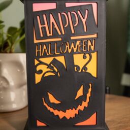 Samuel Alexander 29cm Battery Operated Black Light up Happy Halloween Lantern Decoration with Multi-Coloured LEDs - thumbnail 4