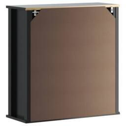 Berkfield Home Bathroom Wall Cabinet BERG Black 69.5x27x71.5 cm Solid Wood - thumbnail 6