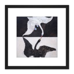 Artery8 Hilma Af Klint Group Ix Suw The Swan No 1 Abstract 8X8 Inch Square Wooden Framed Wall Art Print Picture with Mount in Black - thumbnail 1