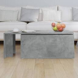 Berkfield Home Stylish Coffee Table Concrete Grey 150x50x35 cm Engineered Wood - Size: 150 x 50 x 35 cm - thumbnail 4