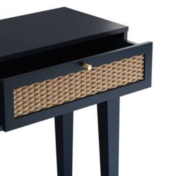 Wyld Haus Waterford Blue Oak & Woven Rattan Dressing Table 2 Drawers - thumbnail 4