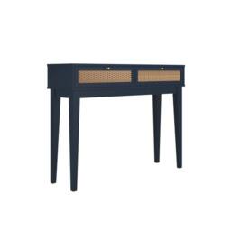 Wyld Haus Waterford Blue Oak & Woven Rattan Dressing Table 2 Drawers - thumbnail 3