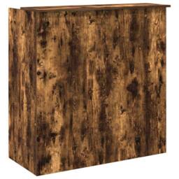 Berkfield Home Reception Desk Smoked Oak 100x50x103.5 cm Engineered Wood in Brown - thumbnail 7