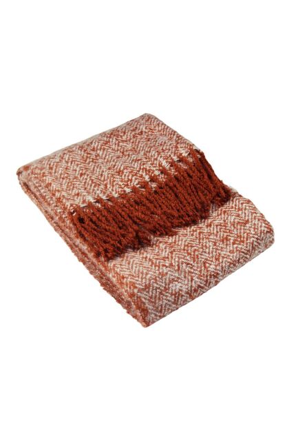Furn Weaver Woven Herringbone Throw in Red - image 1