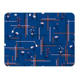 Benjamin Tate Design Flowers With Check Grid For Fashion Blanket in Natural - Size: 120 cm x 150 cm - thumbnail 1