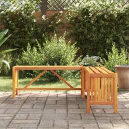 Berkfield Home Garden Corner Bench with Planter 117x117x40cm Solid Acacia Wood in Brown - Size: 117 x 117 x 40 cm - thumbnail 3