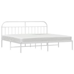 Berkfield Home Metal Bed Frame with Headboard White 193x203 cm - thumbnail 5