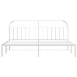 Berkfield Home Metal Bed Frame with Headboard White 193x203 cm - thumbnail 6