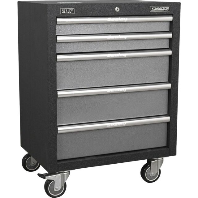 Loops 650mm Modular 5 Drawer Mobile Cabinet - Ball Bearing Slides - Swivel Castors - image 1