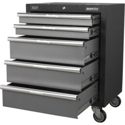 Loops 650mm Modular 5 Drawer Mobile Cabinet - Ball Bearing Slides - Swivel Castors - thumbnail 4