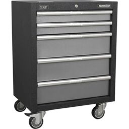 Loops 650mm Modular 5 Drawer Mobile Cabinet - Ball Bearing Slides - Swivel Castors - thumbnail 1