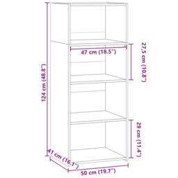 Berkfield Home Highboard Concrete Grey 50x41x124 cm Engineered Wood - Size: 50 x 41 x 124 cm - thumbnail 9