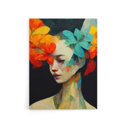 "Artery8 Floral Feminine Abstract Portrait Canvas Wall Art Print - Size: W18"" x H24""" - thumbnail 1