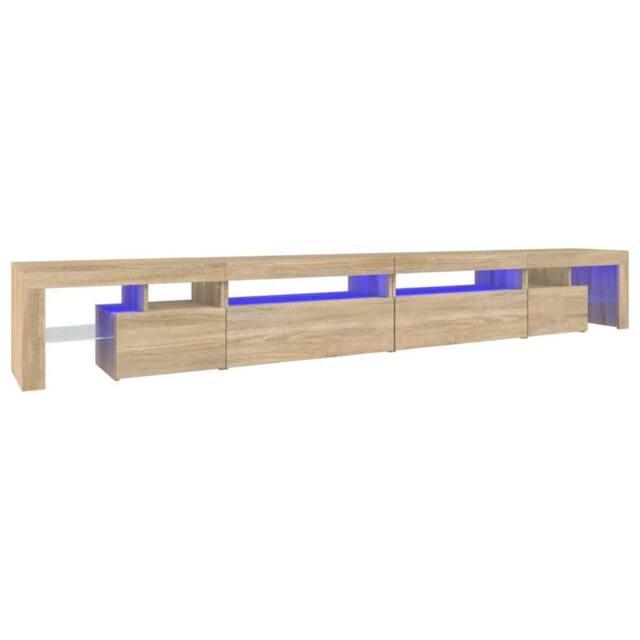 Berkfield Home TV Cabinet with LED Lights Sonoma Oak 290x36.5x40 cm in Brown - image 1