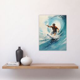 "Artery8 The Endless Summer Surfers Crest Of The Wave Artwork Unframed Wall Art Print Poster Home Decor Premium - Size: W12"" x H16""" - thumbnail 4