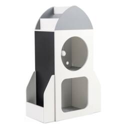 CASART 3-Tier Kids Bookshelf Toy Storage Organizer w/ Chalkboard & 2 Cubbies - thumbnail 1
