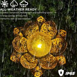 KORVIXA Solar Powered Lotus Flower Lights in Brown - Size: 0.6m2 - thumbnail 2