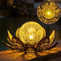KORVIXA Solar Powered Lotus Flower Lights in Brown - Size: 0.6m2 - thumbnail 1