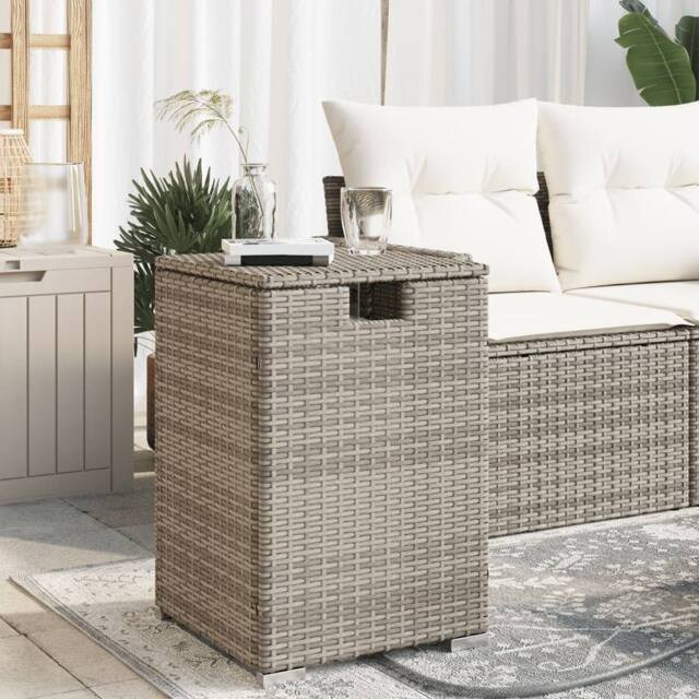 Berkfield Home Propane Tank Cover Table Grey 40x40x60 cm Poly Rattan - Size: 40 x 40 x 60 cm - image 1
