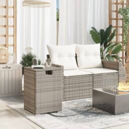 Berkfield Home Propane Tank Cover Table Grey 40x40x60 cm Poly Rattan - Size: 40 x 40 x 60 cm - thumbnail 3