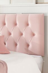Aspire Olivier Divan & Hybrid Memory Pocket Mattress, Plush Fabric, Strutted Headboard, No Drawers in Rose - Size: Single - thumbnail 3