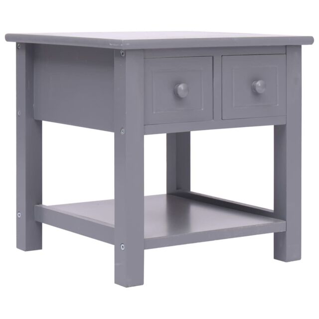 Berkfield Home Side Table Grey 40x40x40 cm Paulownia Wood - Size: 40 x 40 x 40 cm - image 1