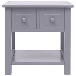 Berkfield Home Side Table Grey 40x40x40 cm Paulownia Wood - Size: 40 x 40 x 40 cm - thumbnail 2