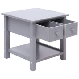 Berkfield Home Side Table Grey 40x40x40 cm Paulownia Wood - Size: 40 x 40 x 40 cm - thumbnail 4