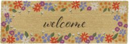 Artsy Mats Welcome Floral Border Coir Doormat (120 x 40cm) in Brown - Size: 40 cm x 120 cm - thumbnail 6