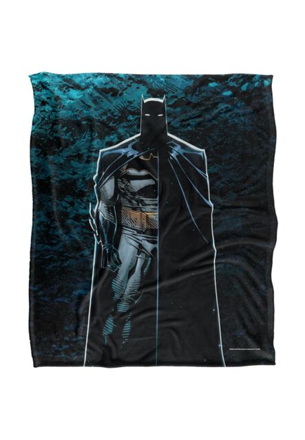 Batman Blanket, 152x127 cm, Batcave Silhouette Silky Touch Super Soft Throw Blanket in White - Size: 152x127 cm - image 1