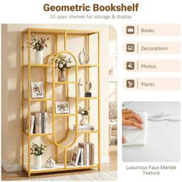 KORVIXA Modern Luxurious Display Rack 10-Tier in Gold - Size: 100 cm x 100 cm - thumbnail 5