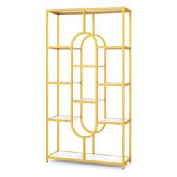 KORVIXA Modern Luxurious Display Rack 10-Tier in Gold - Size: 100 cm x 100 cm