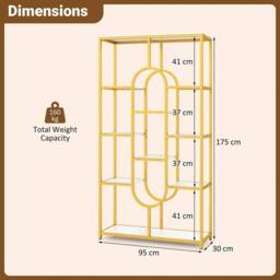 KORVIXA Modern Luxurious Display Rack 10-Tier in Gold - Size: 100 cm x 100 cm - thumbnail 2